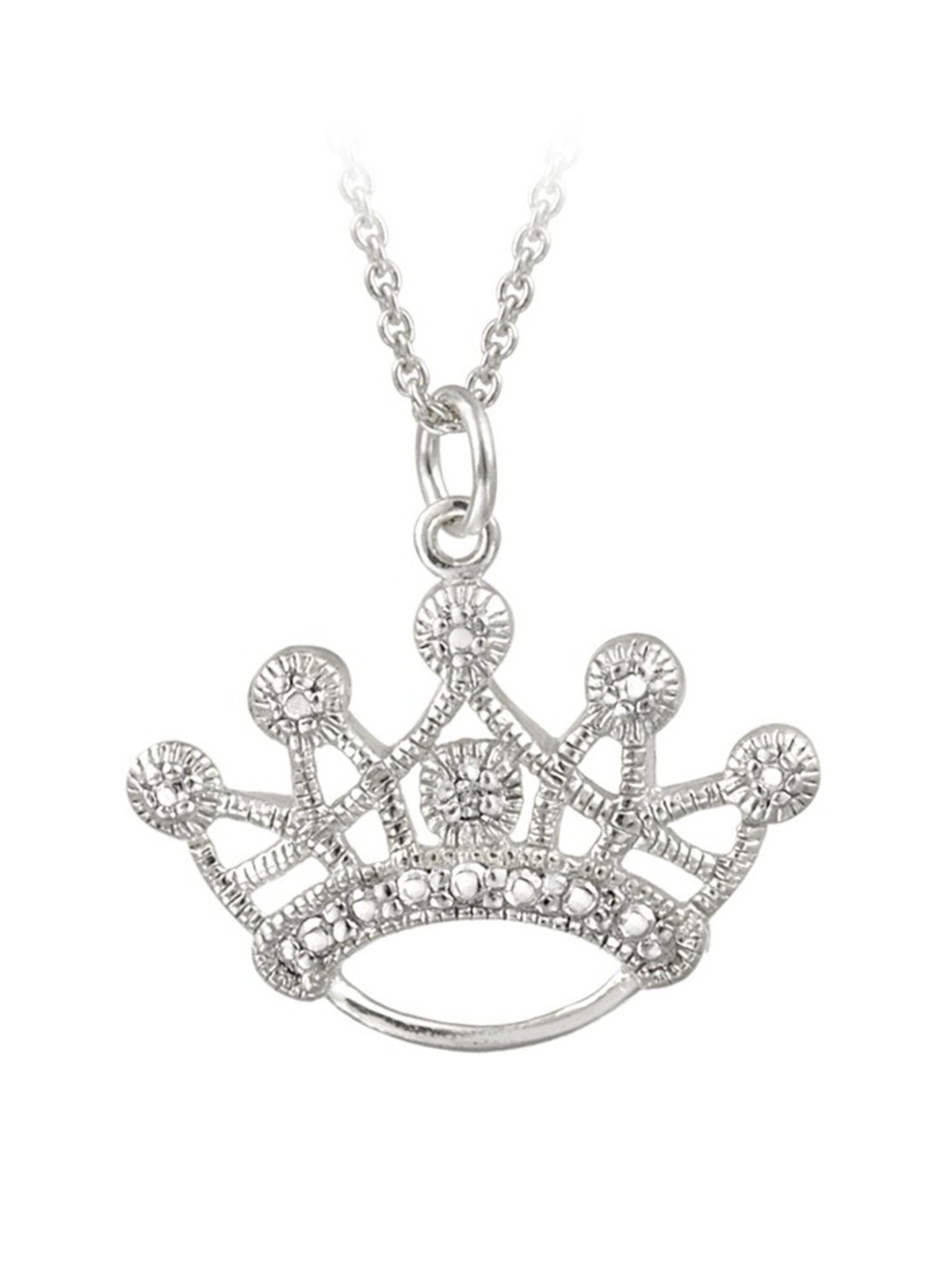 Disney Silver Crown Pendant Necklace